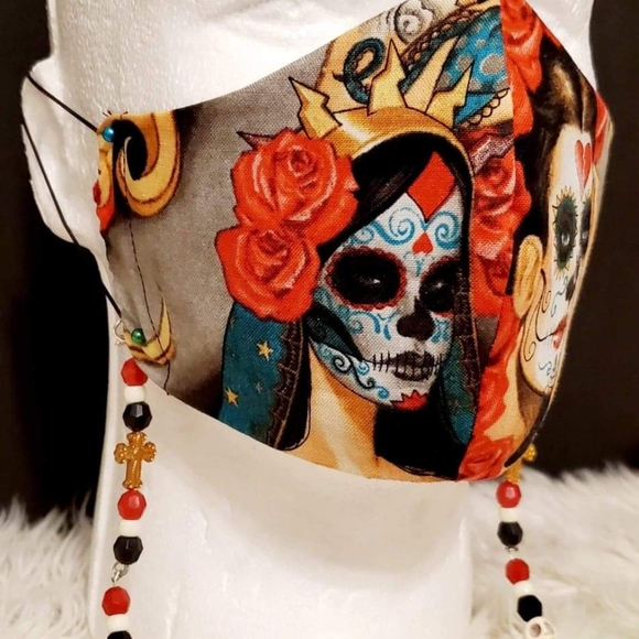 SOLD OUT 3 for $21 Day of the dead Face Mask - Picture 3 of 10